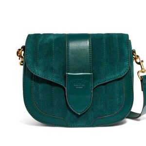 New American Leather Co. Genuine Leather & Suede Crossbody Bag